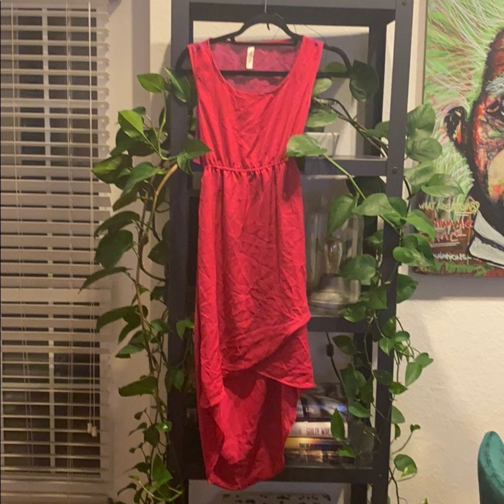 Magenta Hi Low Dress Beautiful Silky Size S/M